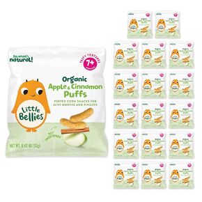 Little Bellies Organic Puffs Baby Snack, Apple & Cinnamon, Pack of 18