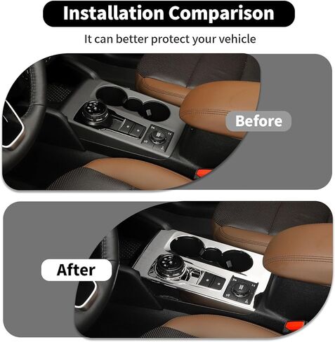 for Ford Bronco Sports 2021-2024 Center Console Gear Shift Cover Cup Holder Trim Compatible with Ford Bronco Sports 2021-2024, Interior Decortaion Accessories, Carbon Fiber Cover,ABS in Kuwait