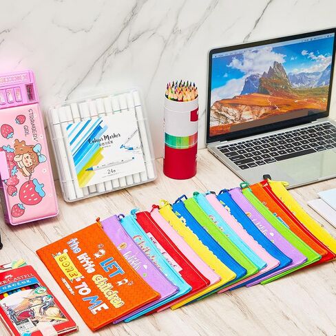 16 Pcs Bible Verse Pencil Pouch for Bible Study Pen Pouch Inspirational Christian Pencil Case Scripture Pen Bag Makeup Bags for Students Kids School Office Journaling Supplies, 9 x 4.7 Inch in Saudi Arabia