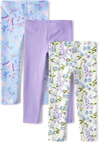 The Children's Place Baby Girls' and Toddler Print Legging, Butterfly/Purple 2-Pack, 4 Years in Saudi Arabia