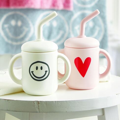أكواب ستيفان بيبي سيبي - كوب تدريب الأطفال من السيليكون الناعم مع غطاء وقش، 118 مل، بيتش بيب in Kuwait