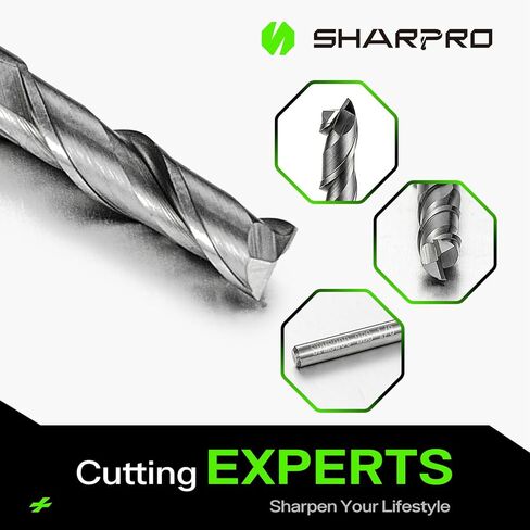6mm Shank 6mm Cutting Dia. Carbide Square End Mills 2 Flute AlCrN Coated CNC Milling Bits, Apply for Alloy Steel, Stainless Steel, Cast Iron and Aluminum Cutting (3PCS) in Kuwait
