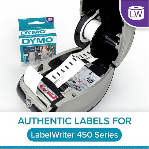 ملصقات عنوان كبيرة مقاس 36 مم × 89 مم LW من Dymo، لفة واحدة مكونة من 130، (260 ملصق سهل التقشير)، ذاتية اللصق، لصانعي الملصقات، أصلية، طباعة سوداء على شفاف in Saudi Arabia