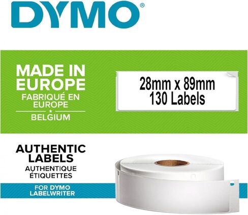 ملصقات عنوان كبيرة مقاس 36 مم × 89 مم LW من Dymo، لفة واحدة مكونة من 130، (260 ملصق سهل التقشير)، ذاتية اللصق، لصانعي الملصقات، أصلية، طباعة سوداء على شفاف in Saudi Arabia