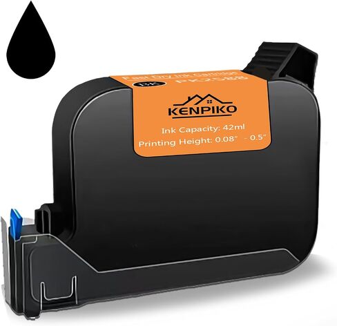 Handheld Inkjet Printer, 2024 Upgraded Handheld Printer Gun with 42ml Quick-Drying Ink Cartridge, Printing Height Up to 0.5 Inch Imprint Machine with 4.3 Inch Touch Screen for Barcode, Logo in Saudi Arabia