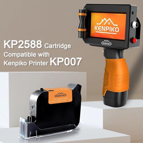 Handheld Inkjet Printer, 2024 Upgraded Handheld Printer Gun with 42ml Quick-Drying Ink Cartridge, Printing Height Up to 0.5 Inch Imprint Machine with 4.3 Inch Touch Screen for Barcode, Logo in Saudi Arabia