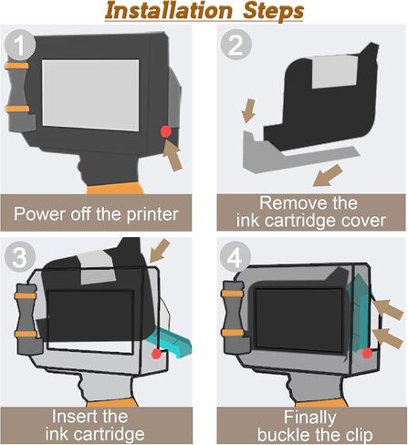 Handheld Inkjet Printer, 2024 Upgraded Handheld Printer Gun with 42ml Quick-Drying Ink Cartridge, Printing Height Up to 0.5 Inch Imprint Machine with 4.3 Inch Touch Screen for Barcode, Logo in Saudi Arabia