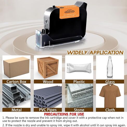 Handheld Inkjet Printer, 2024 Upgraded Handheld Printer Gun with 42ml Quick-Drying Ink Cartridge, Printing Height Up to 0.5 Inch Imprint Machine with 4.3 Inch Touch Screen for Barcode, Logo in Saudi Arabia