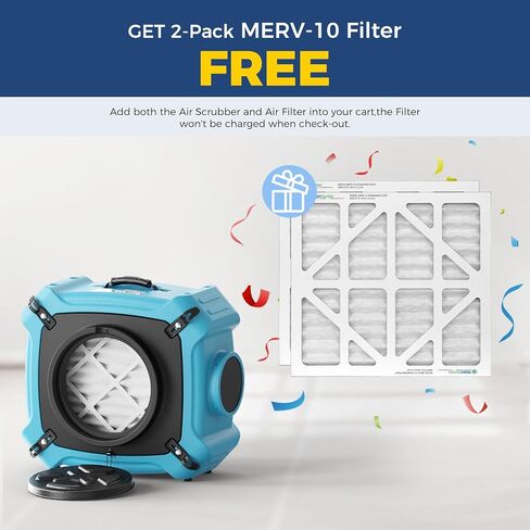 ALORAIR PureAiro HEPA Max 870 Air Scrubber 3-Stage Filtration,Negative Machine Air Scrubber | Professional Water Damage Restoration for Air Cleaner | up to 550 CFM in Kuwait