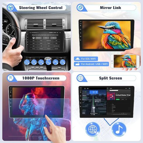 SIXWIN Android Car Stereo for Ford Fiesta 2009-2014 2G+32G with CarPlay Android Auto Mirror Link 26UI 9 Inch Touch Screen Car Radio Bluetooth GPS Navigation WiFi HiFi FM Radio SWC Backup Camera in Saudi Arabia