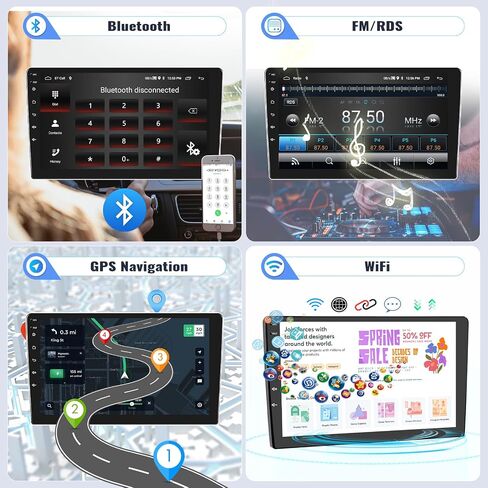 SIXWIN Android Car Stereo for Ford Fiesta 2009-2014 2G+32G with CarPlay Android Auto Mirror Link 26UI 9 Inch Touch Screen Car Radio Bluetooth GPS Navigation WiFi HiFi FM Radio SWC Backup Camera in Saudi Arabia