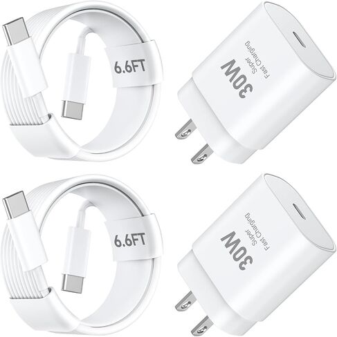 iPhone 15 Pro Max Charger Fast Charging, 30W USB C Wall Charger Block With 10 FT USB C to C Long Charging Cable Cord for iPhone 15 Pro/15 Pro Max/15 Plus,iPad Pro/Air/Mini, Samsung galaxy S24/23 Ultra in Saudi Arabia