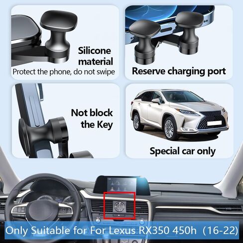 Car Phone Holder Mount for 2023-2024 Lexus RX 250 350 350h 450h+ 500h Plug-in Hybrid Auto Accessories Interior Decoration Mobile Cell Smartphone Bracket in Saudi Arabia