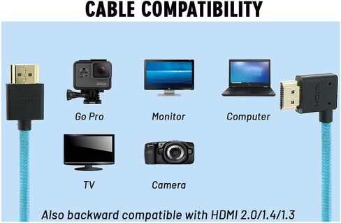 كابل 8K HDMI 2.1 ملفوف مضفر لسوني A7iv، Z-CAM F6، Z-Cam E2 Pro، سلك إيثرنت عالي السرعة 48 جيجابت في الثانية لـ Atomos Ninja V، RED Dolby Atmos، تلفزيون 8K 4K، كمبيوتر محمول in Kuwait