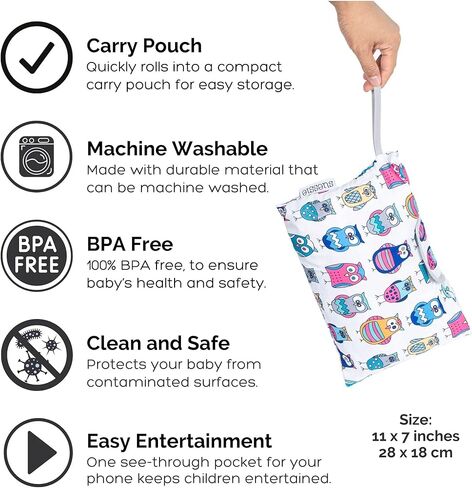 غطاء عربة التسوق Suessie وغطاء الكرسي العالي مع وسادة دعم مسند (شريط رمادي وأبيض مع وسادة) in Kuwait