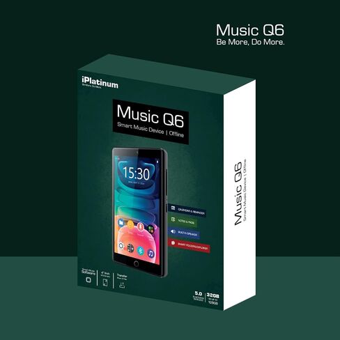 Samvix iPlatinum Q4 Built-in Speaker Kosher MP3 Player with Clear Silicone Case, Screen Protector and USB Type-C Cable in Saudi Arabia