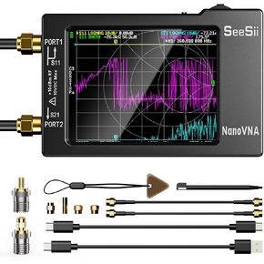 محلل شبكة ناقل SEESII Nanovna-H، محلل هوائي HW3.6 مطور 10 كيلو هرتز - 1.5 جيجا هرتز MF HF VHF UHF، قياس معلمات S، نسبة موجة الجهد الدائمة، المرحلة، التأخير، مخطط سميث، دعم تخزين البيانات in Kuwait