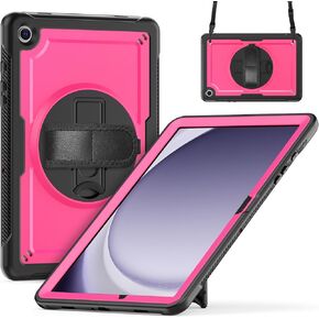 ZenRich Rugged Case for Samsung Galaxy Tab A9+/A9 Plus 11" Built-in Screen Protector Heavy Duty Full-Body Shockproof Case w/Rotating Stand, Hand/Shoulder Strap,Pencil Holder for Galaxy Tab A9 Plus