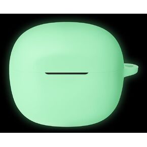 Geiomoo Silicone Case for Skullcandy Rail ANC, Protective Cover with Carabiner (Luminous Green)