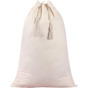 CRAZITAYA Large Blank Christmas Bag Santa Sack Canvas Gift Bags,Resuable Drawstrings Burlap Decorations for Presents 19"x28"(Gray)