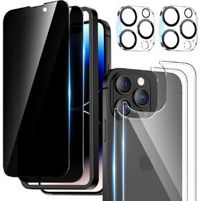 واقي شاشة Maxdara [6 في 1] لهاتف iPhone 14 Pro Max، قطعتان من واقي الشاشة الخلفي iPhone 14 Pro Max مع عبوتين من واقي عدسة الكاميرا وزجاج واقي الشاشة الأمامي، صلابة 9H، فائقة الدقة