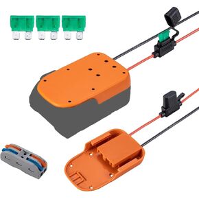 Power Wheel Adapter for Ryobi 18V Battery with 30A Fuse & Wire terminals, Power Connector for Rc Car, 14 Gauge Robotics, Rc Truck, DIY, Work for Ryobi 18V P108 P107 P102 P100 Li-ion & Ni-Cd Battery