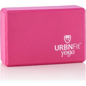 URBNFit Yoga Blocks 2 Pack - Sturdy Foam Yoga Block Set with Strap for Exercise, Pilates Workout, Stretching, Meditation, Stability - High Density Non Slip Brick, Fitness Accessories