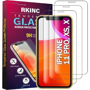 Screen Protector [3-Pack] for iPhone 11 Pro/XS/X, Tempered Glass Film Screen Protector, 0.33mm [LifetimeWarranty][Bubble-Free][Anti-Scratch][Anti-Shatter]