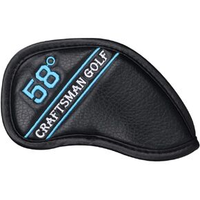 1pc Synthetic Leather Black Golf Club Head Cover Wedge Iron Protective Headcover 46° 48° 50° 52° 54° 56° 58° 60° 62° 64° Or Any No. That You Need for Customization