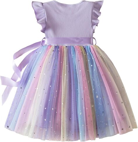 HNXDYY Baby Girl Tulle Dress Casual Summer Ruffles Princess Dresses in Kuwait