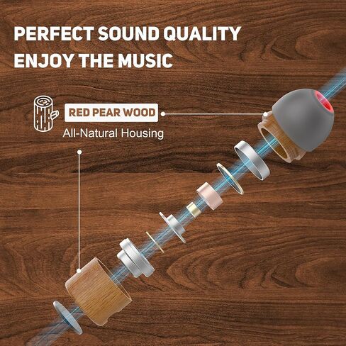 USB C Headphones for iPhone, Type C Earbuds Red Pear Wood Wired HiFi Stereo with Remote & Mic, USB C Earphones Compatible with iPhone 15 Pro Max, Galaxy S23, iPad Pro Device with Type C, Dark Green in Saudi Arabia