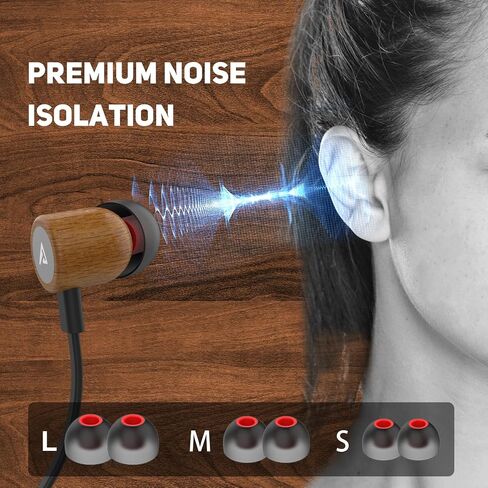 USB C Headphones for iPhone, Type C Earbuds Red Pear Wood Wired HiFi Stereo with Remote & Mic, USB C Earphones Compatible with iPhone 15 Pro Max, Galaxy S23, iPad Pro Device with Type C, Dark Green in Saudi Arabia