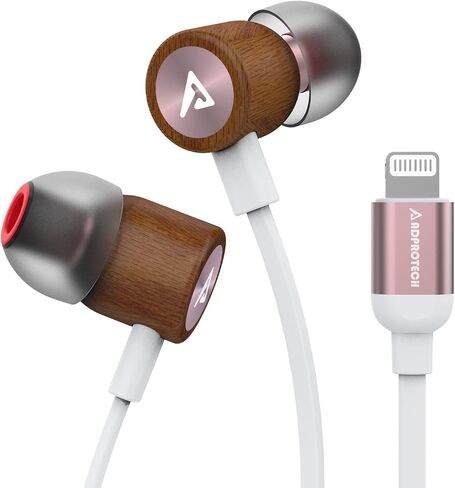 USB C Headphones for iPhone, Type C Earbuds Red Pear Wood Wired HiFi Stereo with Remote & Mic, USB C Earphones Compatible with iPhone 15 Pro Max, Galaxy S23, iPad Pro Device with Type C, Dark Green in Saudi Arabia