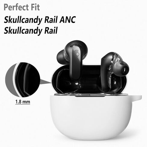 جراب Geiomoo من السيليكون لهاتف Skullcandy Rail ANC، غطاء واقٍ مزود بحلقة تسلق (أخضر مضيء) in Kuwait
