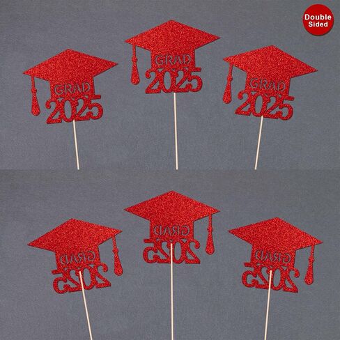 10 قطع من قطع مركزية للتخرج من Gexolenu للطاولات، 2024 لامعة للتخرج على الوجهين، زينة للطاولة، عصي مركزية للحفلات، مستلزمات الحفلات in Saudi Arabia