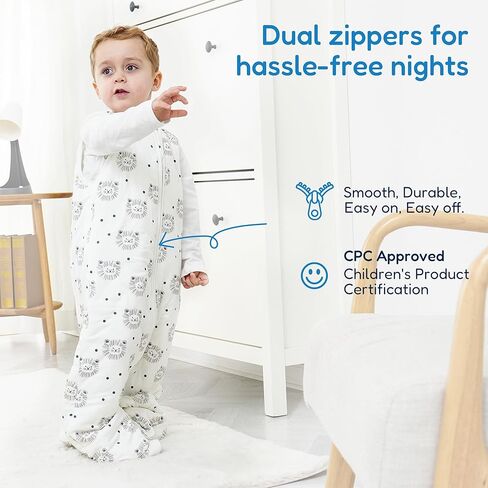 كيس نوم للأطفال الصغار على شكل ديناصور من توتاها 2T-3T-4T، أكياس نوم خفيفة للصيف 0.5 TOG، بطانية ناعمة يمكن ارتداؤها مع سحاب ثنائي الاتجاه، مقاس X-Large in Kuwait