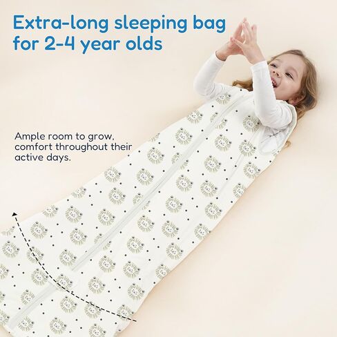 كيس نوم للأطفال الصغار على شكل ديناصور من توتاها 2T-3T-4T، أكياس نوم خفيفة للصيف 0.5 TOG، بطانية ناعمة يمكن ارتداؤها مع سحاب ثنائي الاتجاه، مقاس X-Large in Kuwait
