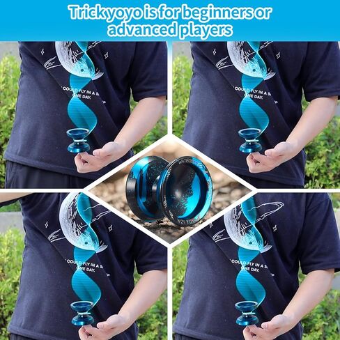 WATIEOBOO R8 يويو احترافية مستجيبة يويو، يويو معدنية للأطفال المبتدئين، استبدال محمل يويو غير مستجيب لمشغل يويو المتقدم + أداة حمل إزالة + محور + حافظة يويو (أزرق) in Kuwait