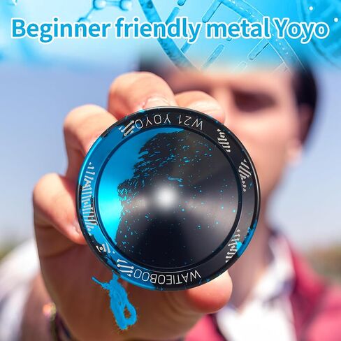 WATIEOBOO R8 يويو احترافية مستجيبة يويو، يويو معدنية للأطفال المبتدئين، استبدال محمل يويو غير مستجيب لمشغل يويو المتقدم + أداة حمل إزالة + محور + حافظة يويو (أزرق) in Kuwait