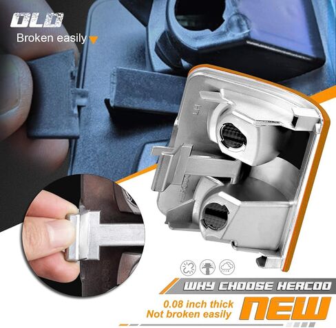عدسة HERCOO Amber Side Mirror Marker Lights مع LED متوافقة مع 2008-2016 F250 F350 F450 Super Duty Turn Signal استبدال ما بعد البيع، الكمية: 2، العنبر والأبيض in Saudi Arabia