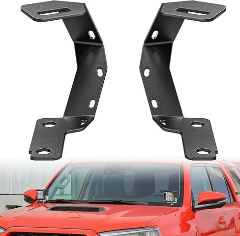 Nilight Ditch Light Brackets غطاء محرك السيارة مفصلات مجموعة دعامة تثبيت لمصابيح العمل المساعدة للطرق الوعرة LED على 2015-2022 Chevy Colorado 2015-2021 GMC Canyon، ضمان لمدة عامين in Kuwait
