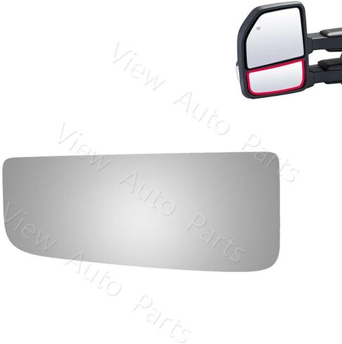 زجاج بديل لمرآة السحب السفلية مناسب لـ 2015-2021 Ford F150 2017-2022 Ford F250 F350 F450 F550 Super Duty Pickup Truck Driver على الجانب الأيسر LH محدب، بما في ذلك الوسائد اللاصقة in Kuwait