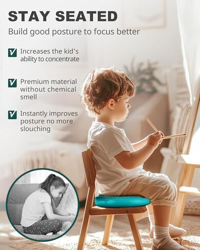 Trideer Wobble Cushion with Inflation Pump - Wiggle Seat for Sensory Kids(Multiple Colors), Core Balance Disc (Extra Thick) in Kuwait