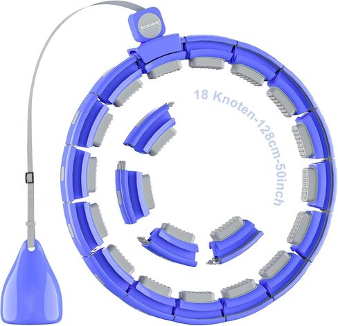 طوق تمرين مرجح لفقدان الوزن للبالغين - دائرة لياقة خصر ذكية صامتة بحجم 50 بوصة مع كرة - معدات تمرين عضلات البطن للمنزل in Kuwait