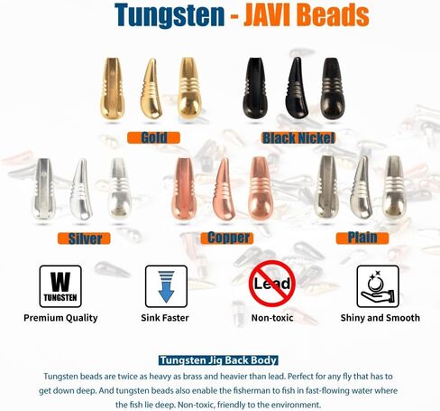 20 قطعة من خرز التنغستن جافي لربط الذبابة، 5 ألوان/4 مقاسات من خرز التنغستن الحورية الثقيل للخلف in Kuwait