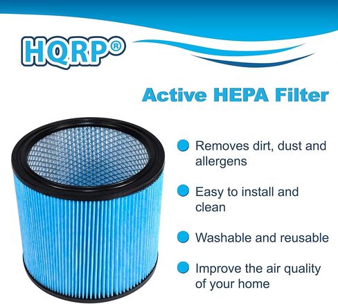 فلتر خرطوشة HQRP مكون من قطعتين متوافق مع Shop vac 90304 Type U 9030400 903-04 903-04-00 بديل يناسب معظم المكنسة الكهربائية الرطبة/الجافة in Kuwait