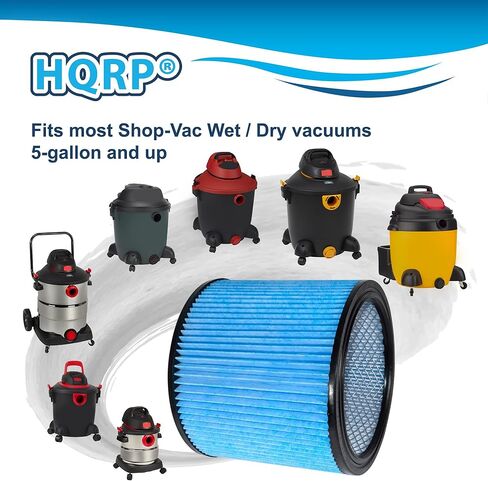 فلتر خرطوشة HQRP مكون من قطعتين متوافق مع Shop vac 90304 Type U 9030400 903-04 903-04-00 بديل يناسب معظم المكنسة الكهربائية الرطبة/الجافة in Kuwait