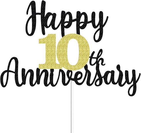زينة كعكة الذكرى السنوية العشرين السعيدة، بريق، زينة حفلات بعمر 20 عامًا، ديكور كعكة الذكرى السنوية العشرين، عشرين ديكورًا للكيك لحفلات الزفاف وأعياد الميلاد والذكرى السنوية للشركة (الذهب الأسود) in Kuwait