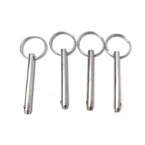 (4 Pack) Marine Hardware,Simple Insert Quick Release Pin, Diameter 1/4"(6.35mm), Usable Length 1.85"(47mm), Overall Length 2.36"(60mm), Bimini Top Pin