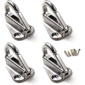 Fender Hook Marine Grade 316 Stainless Steel Spring Snap Hook Boat Ship Hardware (Pack of 4)